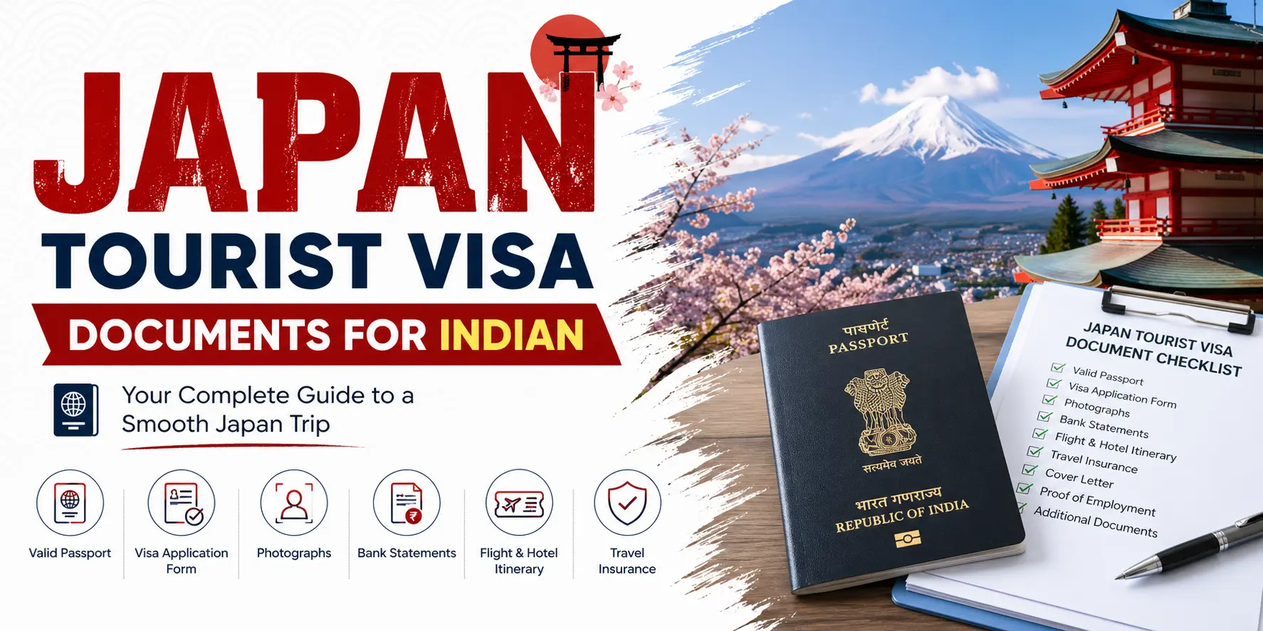 japan tourist visa documents for indian